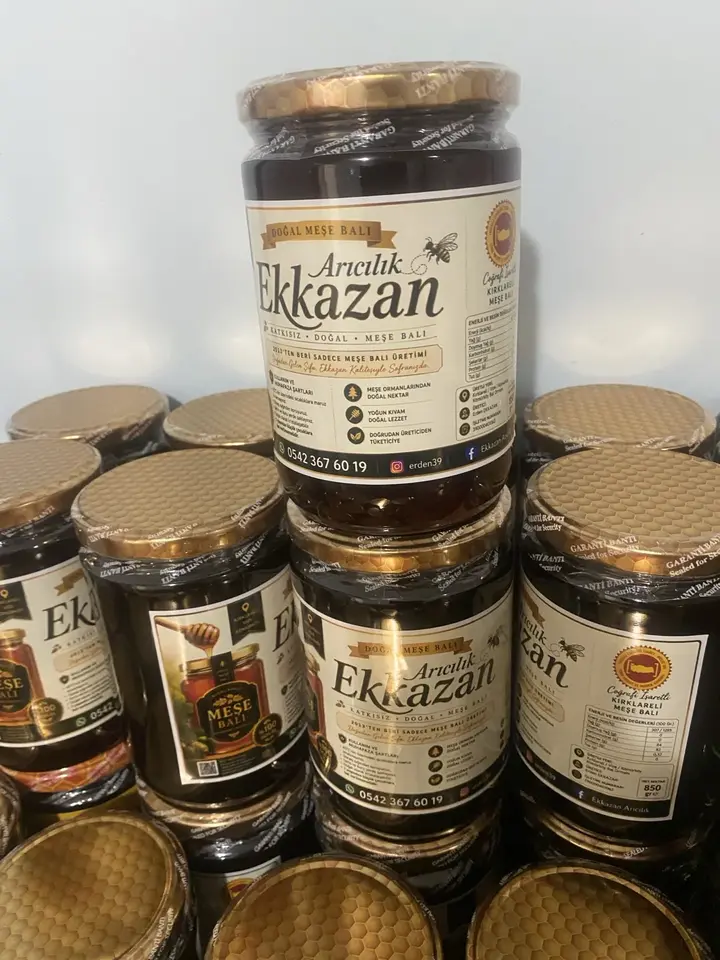 Ekkazan Arıcılık 850 gram meşe balı kavanozları